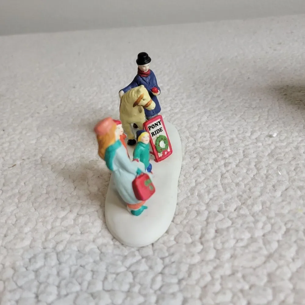VTG Lemax Village Collection Porcelain The Pony Ride OOP Figurine 1997 w Box OOP